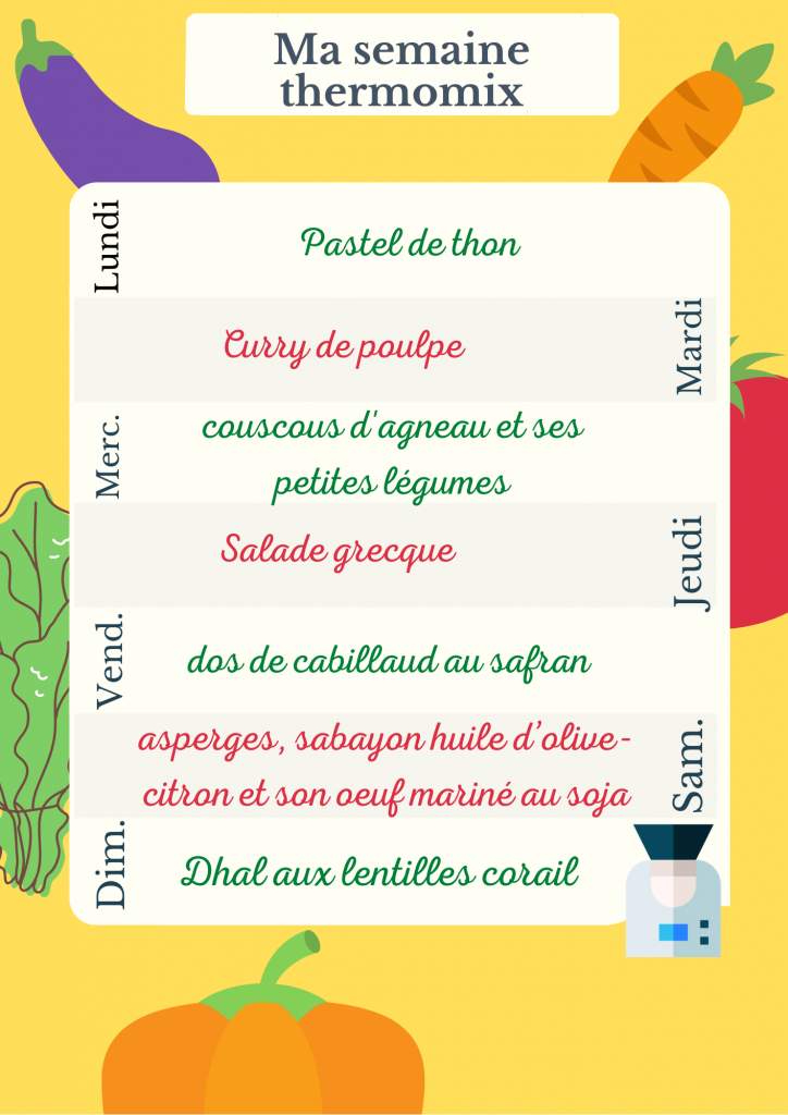 recettes de la semaine thermomix