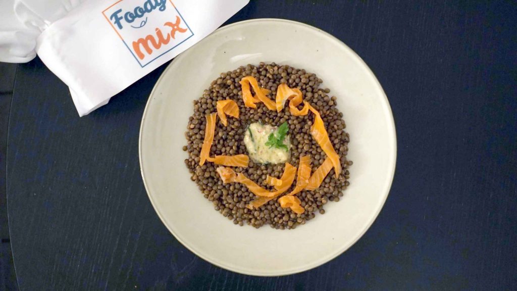 Lentilles en salade à la truite fumée au Thermomix