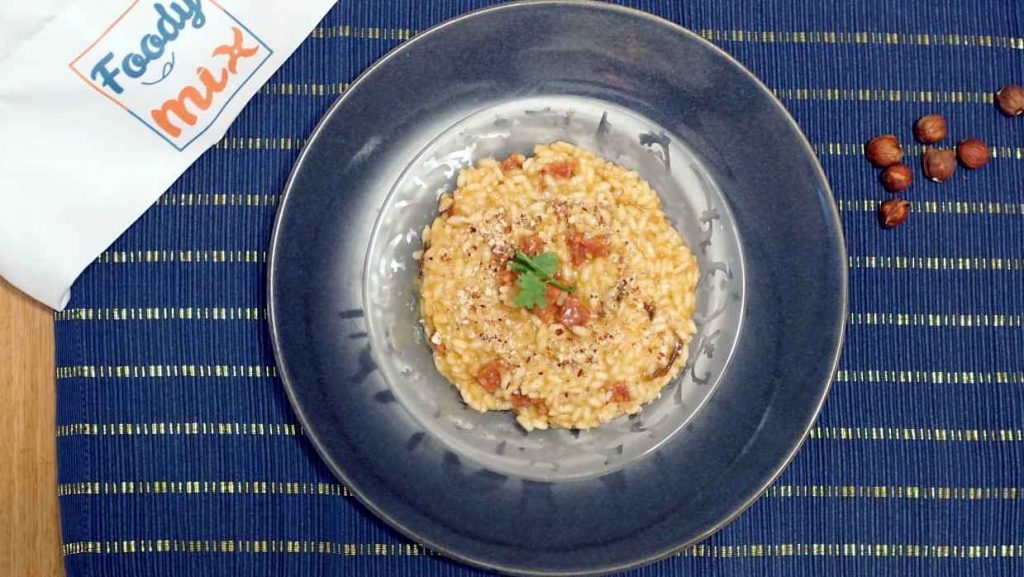 Risotto à la poudre de noisette et au chorizo au Thermomix