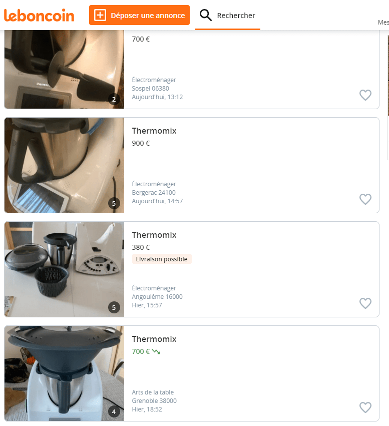 Bol thermomix d'occasion - Annonces Electromenager leboncoin