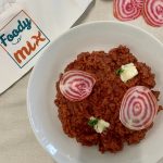 Risotto crémeux à la betterave chioggia et gorgonzola