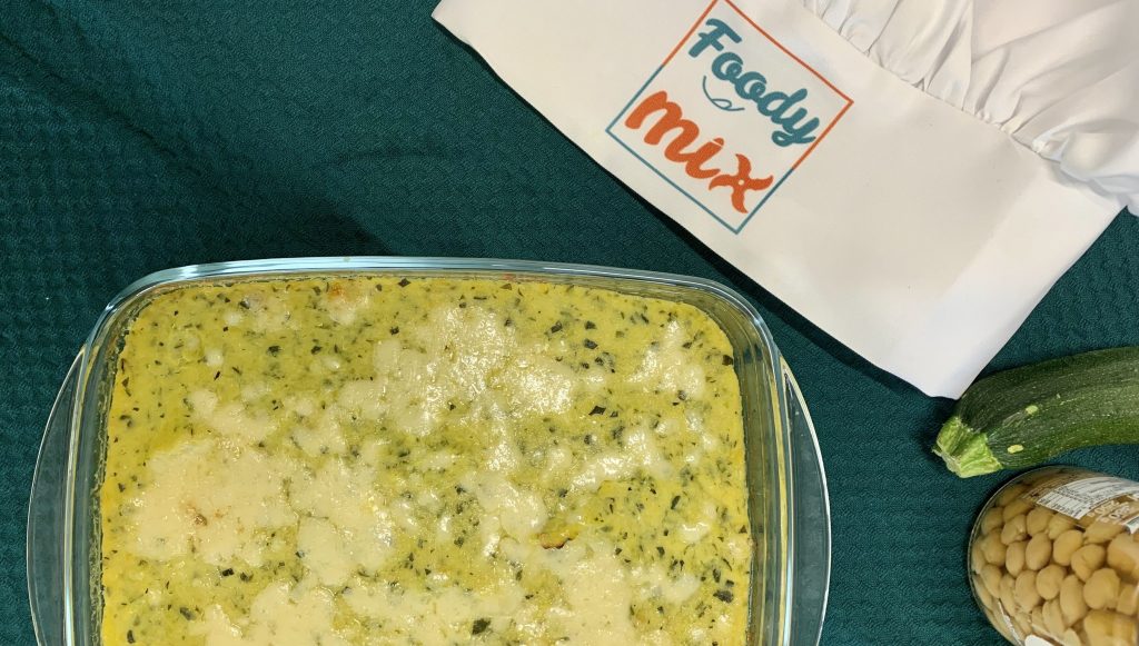 Gratin de pois chiche, courgette et comté