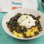 Polenta aux champignons et burrata