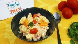 Poêlée de gnocchis, mascarpone, mozzarella et tomates cerises