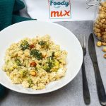 Quinoa et brocolis sauce chèvre noisettes