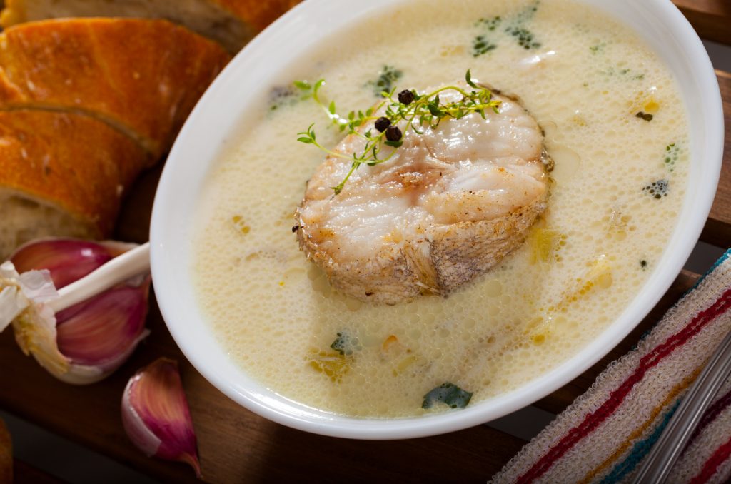 Poisson à la crème et fondue de fenouil