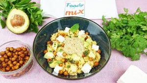 Salade de lentilles corail à l'orientale, sauce tahini miel citron