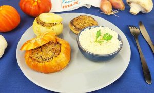 Petits Farcis provençaux et riz de Camargue au jus de cuisson