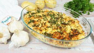 Hachis parmentier de poisson au chèvre frais, chapelure en persillade