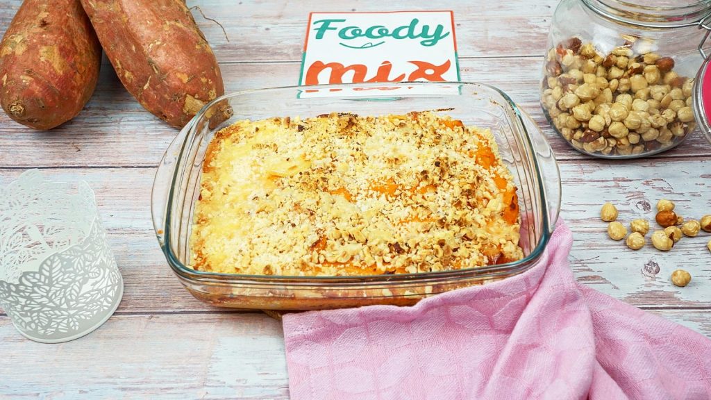 Gratin de patate douce au Pelardon AOP et noisette