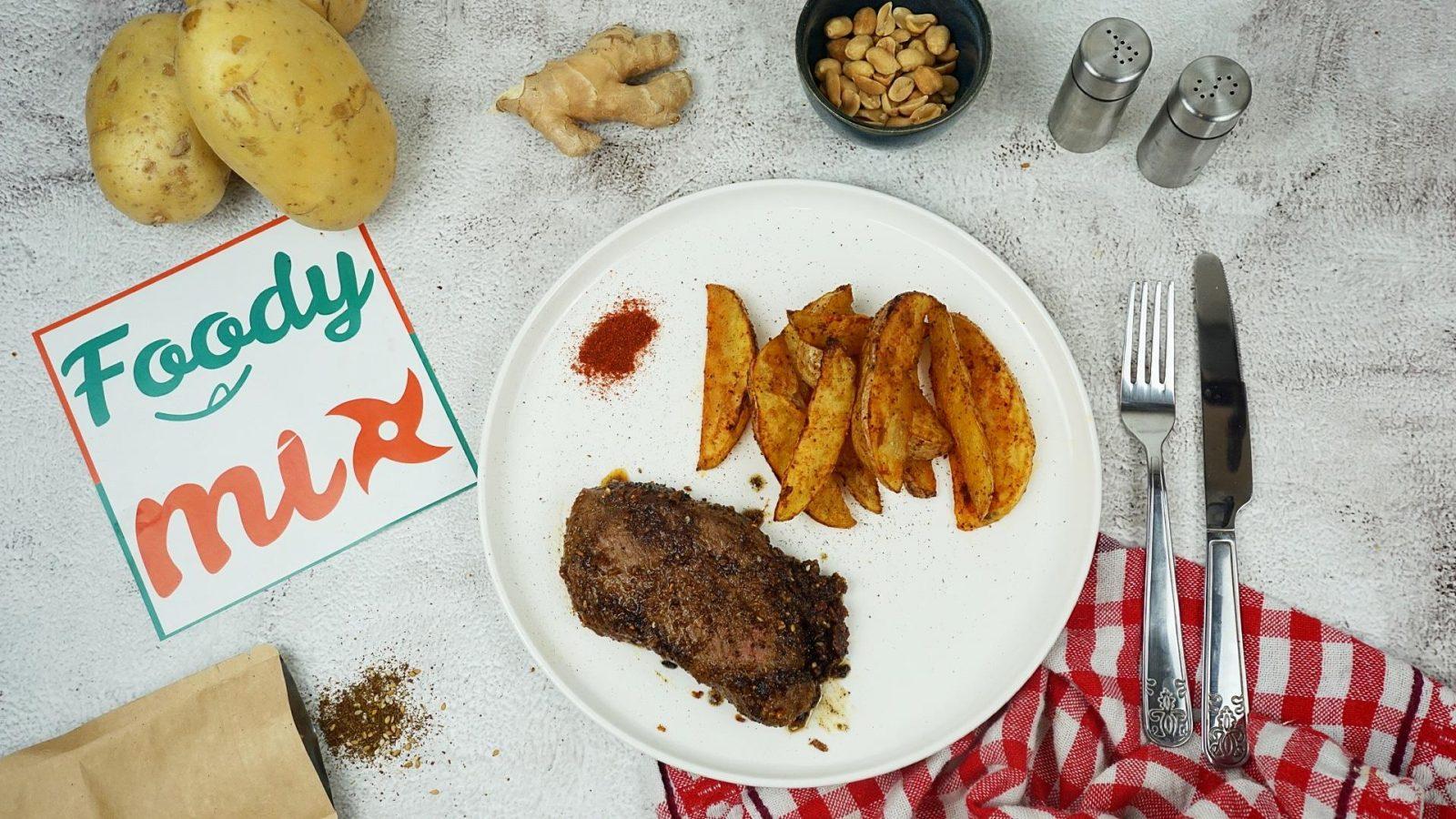 Boeuf mariné aux épices Suya et potatoes