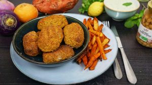 Falafels à la menthe et frites de légumes