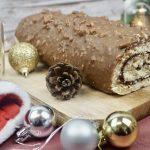 Bûche festive, ganache chocolat noir extra et glaçage façon rocher