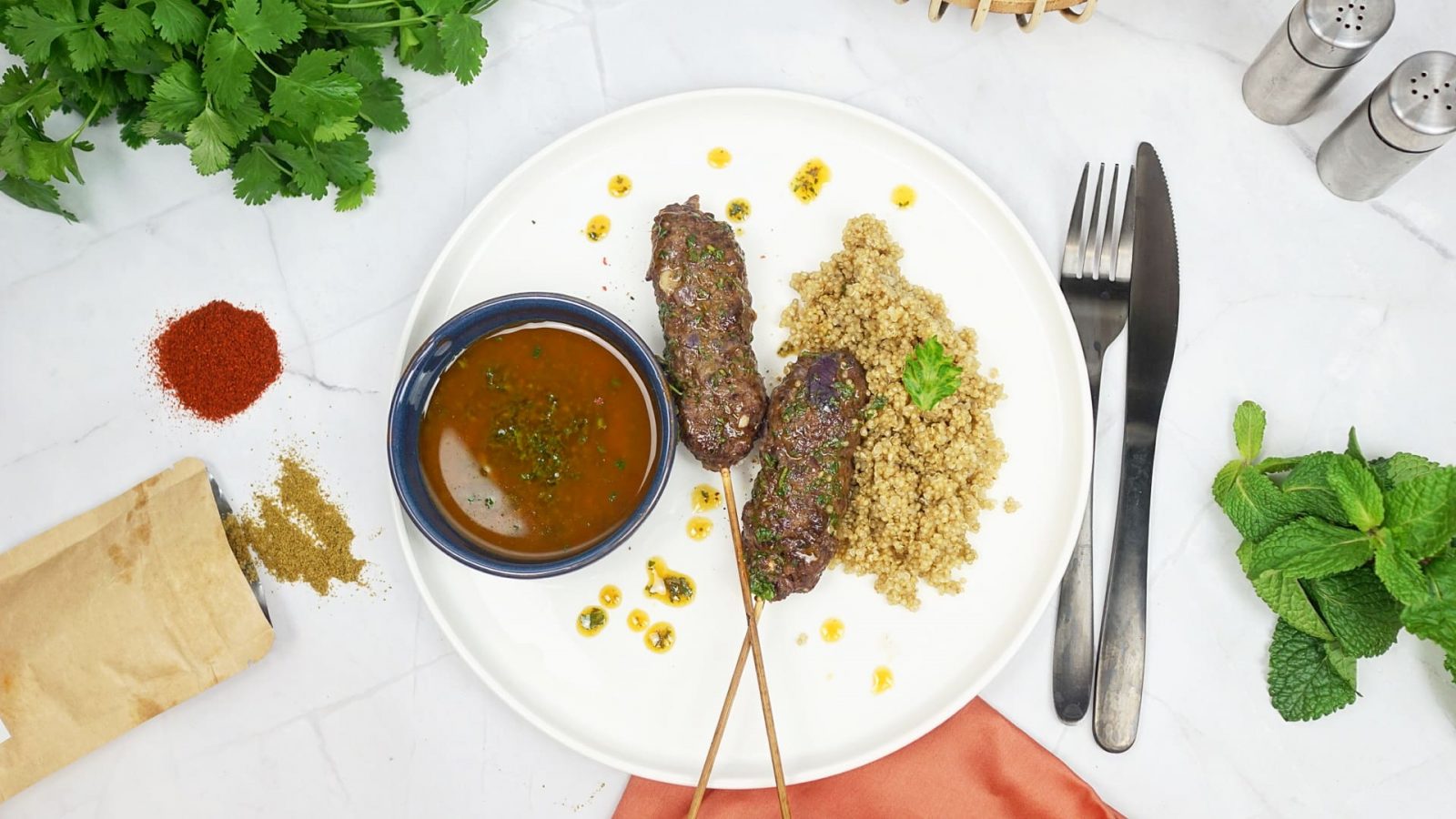 Kefta de Boeuf Greeny sweety sauce