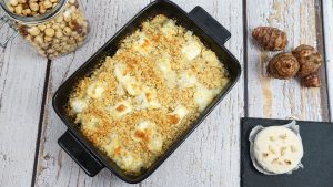 Crumble de topinambours à la noisette et au chèvre