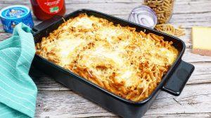 Macaroni de la mer, avec une sauce tomate du thon et du Comté AOP gratiné