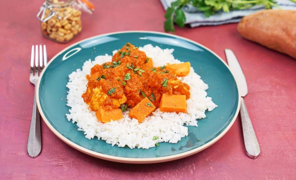 Mafé de poulet au patate douce et riz parfumé