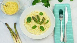 Risotto d'asperges parfumé à la menthe