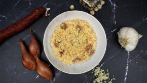 Risotto à la poudre de noisette et chorizo