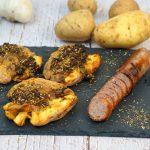 Smashed potatoes et sa saucisse de Vedène