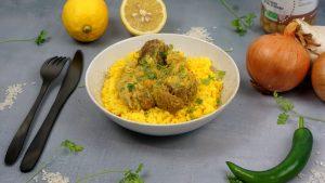 Colombo de porc et son riz au curcuma