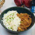 Effiloché de poulet au beurre de cacahuètes