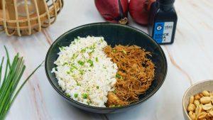 Effiloché de poulet au beurre de cacahuètes