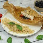 Poisson blanc en papillote de tomate-olive et son riz complet camarguais