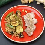 Filet mignon de porc à la sauce soja et ses légumes sautés