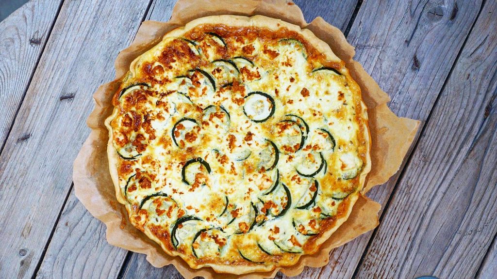 Tarte courgette feta, citron et thym